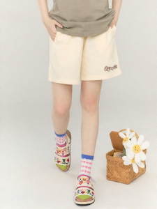 Gbiaior | Beige Letter Print Casual Shorts For Women