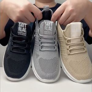 Sport Shoes Men Casual Trendy Running Sneakers Breathable Soft Sole Kasut Sukan Lelaki