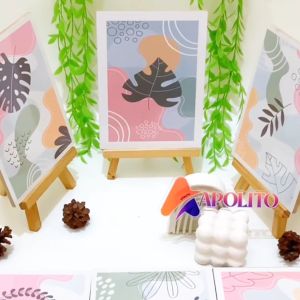 APOLITO (15X20 CM) HIASAN DINDING BOHO ABSTRAK WALLDECOR PAJANGAN POSTER HIASAN KAMAR DEKORASI KAYU