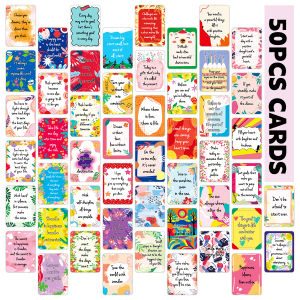 50pcs Uplifting Positive Affirmation Cards Mini Note Card for Lunch Box Colorful Motivational Cards with Inspirational Quotes