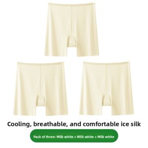 MiiOW | Ice Silk Safety Pants Womens Summer Anti-Light Bottoms No Roll High Waist Tummy Control Seamless Antibacterial Underwear