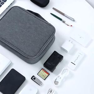 Penganjur Mudah Alih Kantong Gadget Perjalanan Kantong Adaptor Perjalanan USB Kabel Beg