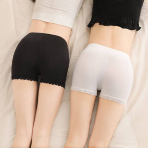 ELF TRIBE Ice Silk Thin Safety Shorts Lace Bottoms Underwear Short Pants for Women