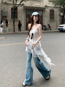 Tall Womens Low Waist Bell Bottom Denim Jeans Elastic Slim Fit Floor Length Casual Style Vintage Blue Micro Flared Jeans