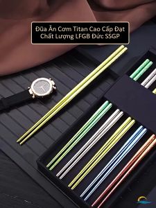 Đũa Titan Siêu Nhẹ Cách Nhiệt SSGP Đũa Ăn Cơm Bằng Titanium Nguyên Chất Chống Nóng Kháng Khuẩn 99.9% Chống Mốc An Toàn