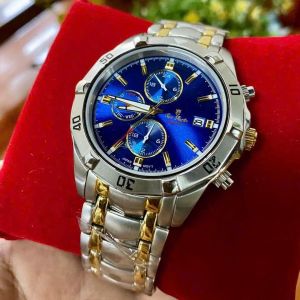 Đồng hồ nam OP 6 kim size 43mm máy pin Nhật kính sapphire   chống nước tốt pin Rin nhật chống nước dây thép không rỉ