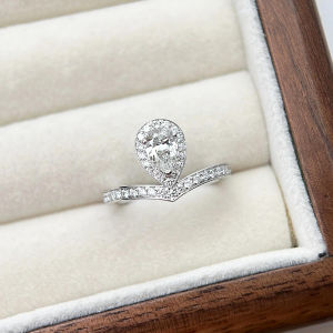 Love Crown Diamond Ring Sterling Silver 18K White Gold New Egret Diamond Ring Waterdrop Style Womens Fashion Jewelry