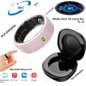 Nhẫn Thông Minh Gốm NFC Dành Cho Nam & Nữ Chống Nước 5ATM Có Chức Năng Nhắc Nhở Tin Nhắn Điều Khiển Bằng Cử Chỉ Theo Dõi Sức Khỏe & Giấc Ngủ Chế Độ Thể Thao
