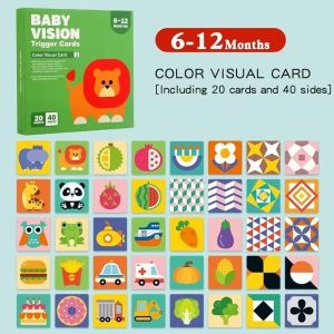 0-36M Baby Vision Stimulation Card Early Education Toy Newborn Visual Learning Book Black and White Contrast Card Montessori Toy