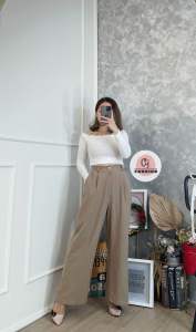 CJ FASHION - CELANA HW #2097 JAE HIGH WAIST LINEN PANTS PREMIUM