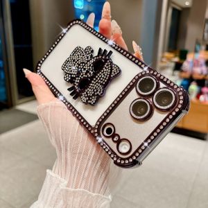 Sanrio | Luxury Glitter Diamond Rhinestone Sanrio Hello Kitty Case For iphone 13 14 15 16 17 ProMax Lens Protective Armor Anti Drop Cover
