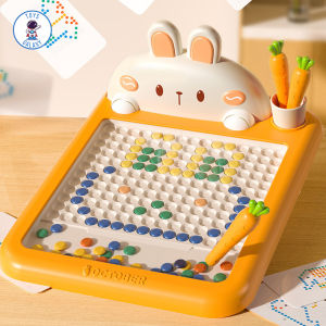 Bảng Vẽ Xếp Hình Nam Châm Thỏ - Đồ Chơi Giáo Dục Sáng Tạo Tặng Kèm Bút Từ Tính Thẻ Hình Tham Khảo