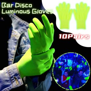 [Cutewomen2020] ถุงมือเรืองแสงถุงมือไฟ LED สำหรับการแสดงบนเวทีแบบโต้ตอบสำหรับไนท์คลับถุงมือสีเขียวเรืองแสงในตัว