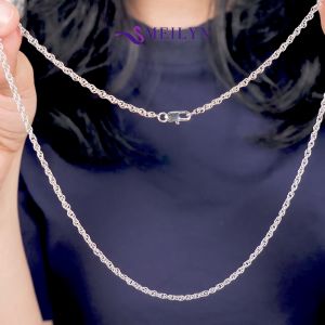MEILYN Kalung Rantai Wanita Lapis Perak Model Selena Spiral 18K 0212240101