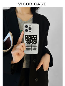 Delicate Polka Dot Flower Magnetic Absorption Phone Case Full Cover Unique Design for iPhone 16 Huawei Honor Xiaomi 13 Hard Shell Protection