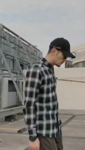 Korean Fashion Plaid Long sleeve Shirt Loose Casual Color Plaid Jacket