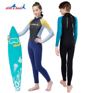 Lặn & buồm trẻ em Wetsuit 2.5mm một mảnh dài tay Wetsuit Thanh Niên Surf áo quần lặn