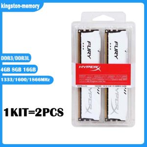 New KIT 4GB 8GB 16GB DDR3 RAM 1333MHz 1600MHz 1866MHz Desktop Memory DDR3L 1.35V 240 Pins DIMM HyperX FURY Gaming Memory - White