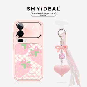 Smyideal | Plaid Strawberry Design Xiaomi 17promax Case Magnetic Stand New