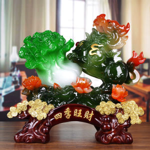 Pi Xiu Decoration Bring In Wealth and Treasure Jade Cabbage Shop Opening Gifts Gift Living Room Office Cashier Golden Toad Decorations