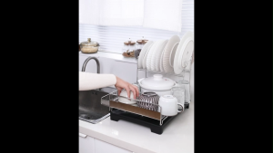 [SG Seller] Japanese Style High Premium Stainless Steel Dish Draining Rack with Removable Tray Drainer For Kitchen Countertop/Utensils Organiser By Thehomeshoppe SG