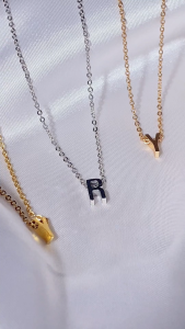 Panlandwoo - Kalung Huruf Titanium Wanita Simple Alpha