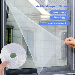 Mosquito Repelling Invisible Folding Adhesive Window Screen