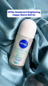 (PAKET HEMAT ISI 5) NIVEA Deodorant Roll On Brightening Happy Shave 25ml - Deodoran wanita mencerahkan mencerahkan brightening ketiak halus mulus mengurangi iritasi setelah bercukur - Vitamin C Pro-vitamin B5 Aloe vera 0% alkohol cocok semua kulit