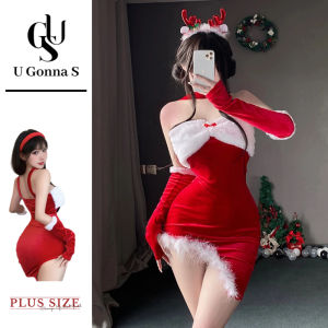 U Gonna S Christmas Sleepwear for Women Dress Red Sleeveless Push Up Lingerie Nightwear Fashion 2025 New Design Elastic Party Christmas Gift