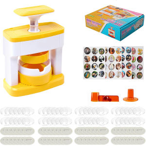 Badge Maker for Kids DIY Pin Button Badge Maker Machine Portable Press Machine Badge Punch Kit with 48 Patterns Badges