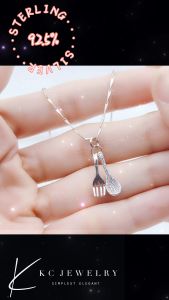 KC Jewelry S925 Silver - Diamond Fork & Spoon Pendant