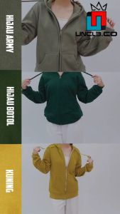 UNCLE.Clothing Sweater Hoodie Tosca Risleting Zipper Tebal Premium Distro Pria Wanita Size M - XXL