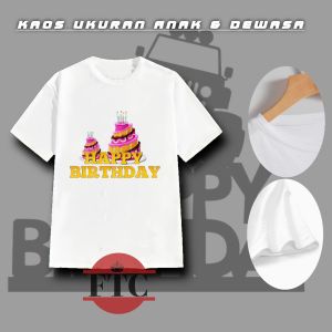 baju Kaos anak laki-laki perempuan happy birthday/t-shirt kaos ulang tahun/kaos anak happy birthday