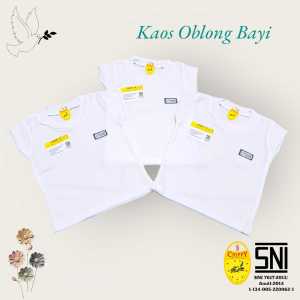 3 Pcs Kaos PUTIH POLOS Bayi premium Chippy SNI / tee shirt anak / atasan bayi