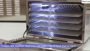 Máy sấy thực phẩm cao cấp dùng cho gia đình 5 khay hẹn giờ sấy khô tự ngắt - Thương hiệu Mỹ Septree DBC-05A Bảo hành 1 Năm