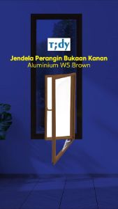 Tidy Jendela Perangin Bukaan Kanan Aluminium W5 60x150 Cm Coklat