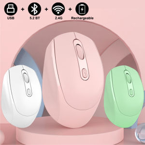 2.4G Wireless Mouse Bluetooth 5.0 Ergonomic Rechargeable mute Mouse 1600 DPI 4 Silent Buttons Mini Mice For MacBook Tablet Laptop PC