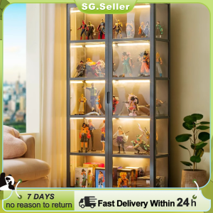 2 Door Display Cabinet Storage Box Open Transparent Acrylic Showcase Home Storage Cabinet Model Toy Cabinet