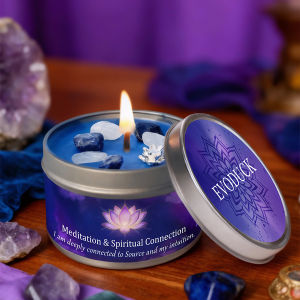 3oz Divine Guidance Scented Candle with Crystalsfor Gifting to Female Friends - Perfect for Christmas Halloween & Home Use