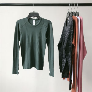 เสื้อออกกำลังกายโยคะแขนยาวรัดรูปสำหรับผู้หญิง ทรงเข้ารูป แห้งเร็ว ดีไซน์เก๋ไก๋ สวมใส่สบาย สำหรับออกกำลังกายและวิ่ง