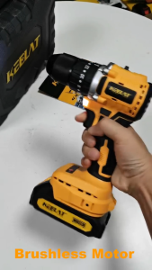 KEELAT 70Nm Brushless Cordless Impact Drill Electric Screwdriver 3 Modes Hammer Drill for Wall Wood Metal