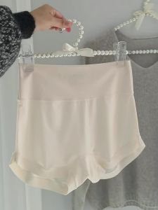 Ice Silk Safety Shorts Womens Flat-Bottomed Underwear 2-in-1 No-Underwear Abdomen Lifting Hip Shaping 3D Version Fitness Pants
