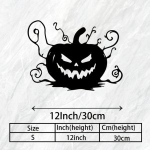 CIFbuy | CIFBUY Metal Wall Art Wrought Iron Ghost Pumpkin Sculpture 2D Flat Indoor Outdoor Garden Patio Home Decor Ornament