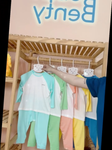 Bộ dài tay cài chéo phối BENTY chất vải mềm mịn quần áo trẻ em quần dài áo dài chính hãng