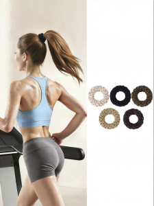 Lnieer | Black No Tangle Elastic Sporty High Ponytail Hair Rope