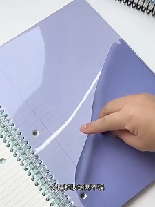 A4 Spiral Notebook with 3 PP separater Binder Notebook Soft Coil PP Cover Ring Notebook 120Sheets