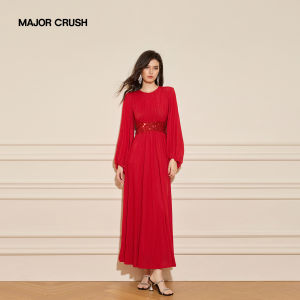 French Design Waist-Cinching Evening Dress