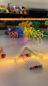 🔥Ship 12H🔥Childrens Erasable DIY Luminous Drawing Board Graffiti Writing Erasable Fluorescent Home Use Kids Drawing Board Non-Toxic Material