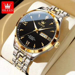 OLEVS | OLEVS 9956 Đồng Hồ Nam Sang Trọng Cơ Khí Tự Động Chống Nước Dạ Quang Dây Thép Không Gỉ Hiển Thị Ngày-ngày Số La Mã Thời Trang