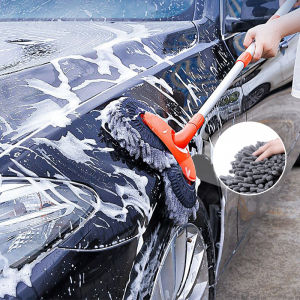 Car Wash Mop Foam Wash Chenille Brush Windshield Roof Window Cleaning Brush Stretching Handle Set Car Care Accessories